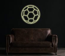 Load image into Gallery viewer, Soccer ball neon sign, LED neon sign football ball, Neon sign with football ball design, Football ball neon wall decor, neon football fans
