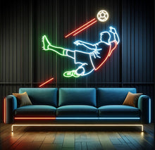 Load image into Gallery viewer, Soccer Player Kicking Ball neon sign, Football Kick neon sign, Soccer Kick neon sign Multicolor
