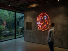 Load image into Gallery viewer, Gorilla Head Neon Sign – Wild Glow LED Accent | Custom Neon Artwork For Jungle-Inspired Spaces
