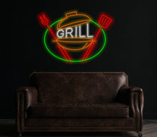 Load image into Gallery viewer, Grill neon sign, grill bar led light, BBQ neon light, meat led sign, Wall Decor for Bar Bedroom Garage
