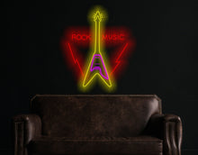 Load image into Gallery viewer, Guitar LED Neon Sign, Music Wall Decor For Home, rock Music neon sign, Guitar rock neon sign, The best gift for rock fans
