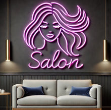 Load image into Gallery viewer, Hair Salon Neon sign, Salon Scissors Neon Sign, Barber shop led sign, hairdressing salon neon sign, hair salon shop sign
