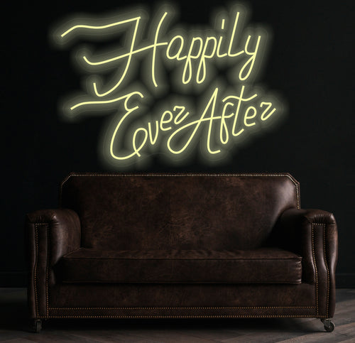 Initials Happily ever after neon sign