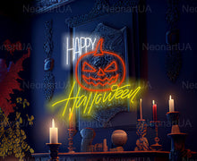 Load image into Gallery viewer, Happy Halloween neon sign
