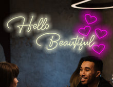 Load image into Gallery viewer, Hello beautiful neon sign
