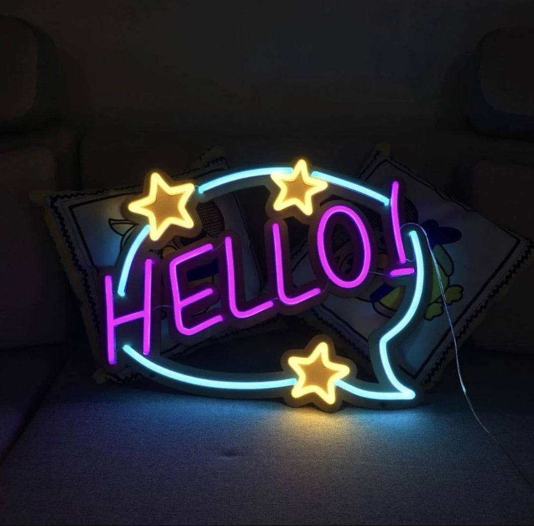 Hello Neon Sign, Neon light, Neon Light 'HELLO'