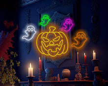 Load image into Gallery viewer, Pumpkin Neon Sign, Halloween Party Lighting
