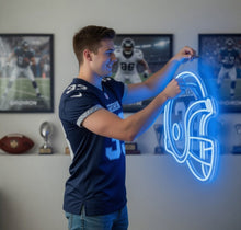 Load image into Gallery viewer, Football Helmet Neon Sign, American football neon sign, Sports bar football helmet sign, Football fan neon, Custom football helmet neon
