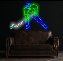 Load image into Gallery viewer, Hockey player neon sign, ice hockey player led light
