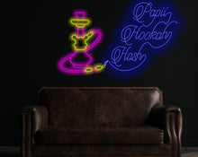 Load image into Gallery viewer, Hookah Neon Sign, Neon hookah decor, Neon sheesha sign, Neon nargile sign, Neon flavored tobacco sign, Shisha bar sign
