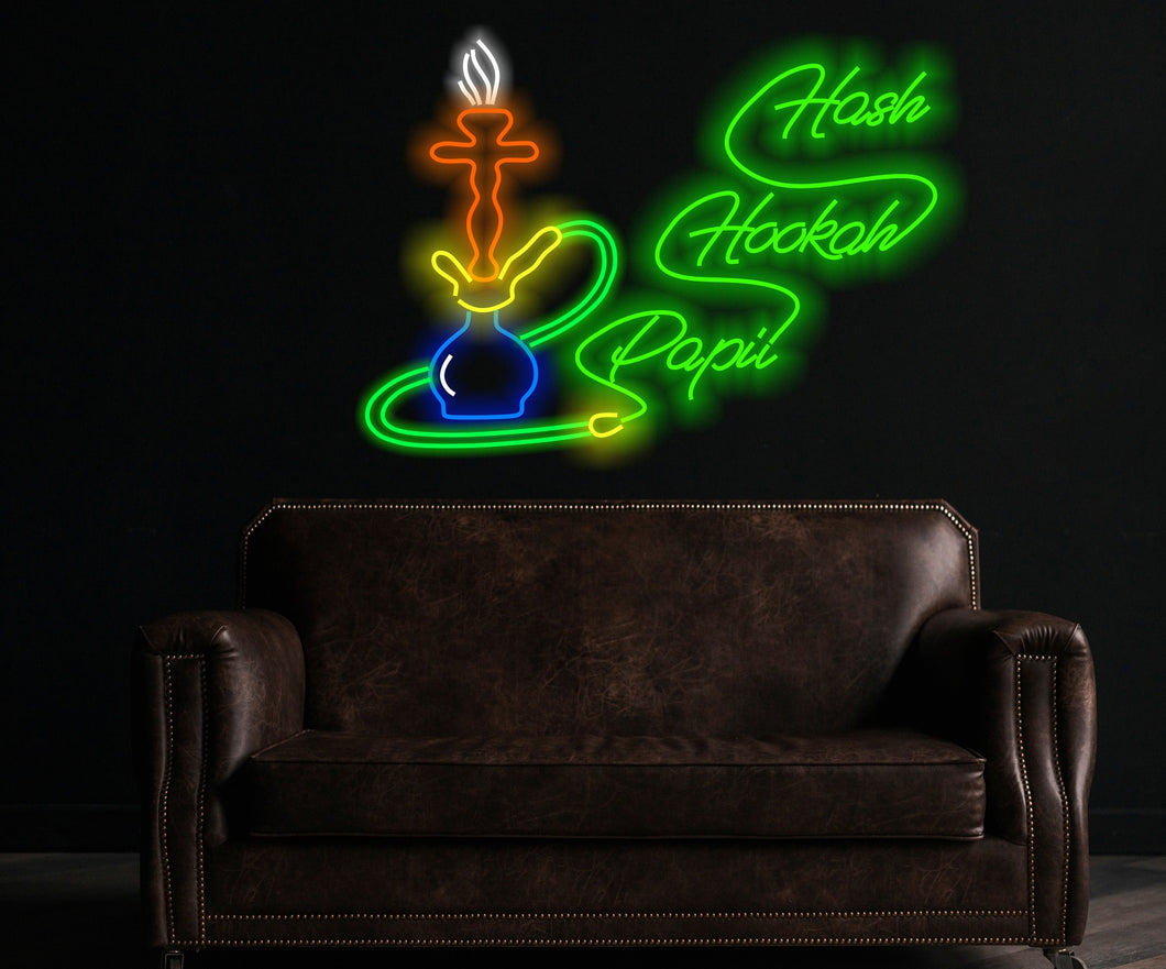 Custom Hookah Smoking Shisha Neon Sign, Neon hookah decor, Neon sheesha sign, Neon nargile sign, Neon flavored tobacco sign, Shisha bar sign