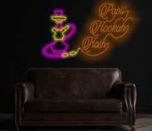 Load image into Gallery viewer, Hookah Neon Sign, Neon hookah decor, Neon sheesha sign, Neon nargile sign, Neon flavored tobacco sign, Shisha bar sign

