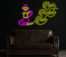 Load image into Gallery viewer, Hookah Neon Sign, Neon hookah decor, Neon sheesha sign, Neon nargile sign, Neon flavored tobacco sign, Shisha bar sign
