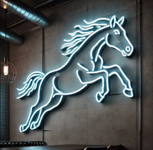 Load image into Gallery viewer, Running Horse Neon Sign, galloping horse neon sign, wild stallion neon sign, moving horse neon sign
