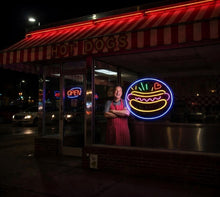 Load image into Gallery viewer, Hot Dog neon sign, Fast Food led neon, Street Food led lights, Hot Dog light up sign Wall Decor
