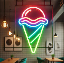 Load image into Gallery viewer, Ice Cream Neon Sign, Ice Cream Led Sign Summer vibes neon sign, Frozen delights neon sign
