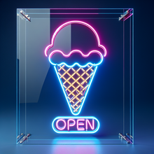 Load image into Gallery viewer, Ice Cream Neon Sign, Ice Cream open Led Sign Summer vibes neon sign, Frozen delights neon sign
