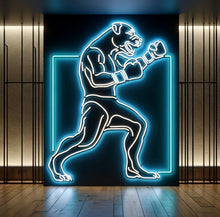 Load image into Gallery viewer, Neon bulldog sign, Bulldog neon light, Boxer bulldog neon sign, Neon silhouette bulldog with boxing gloves, Neon pet store sign
