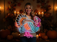 Load image into Gallery viewer, Turkey Neon Sign – Thanksgiving Turkey Light for Kitchen, Bar or Holiday Decor

