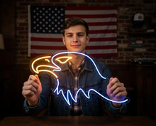Load image into Gallery viewer, Eagle LED Sign, Neon Bald Eagle, predatory bird neon sign, eagle head neon sign, Eagle Head LED Neon Sign, Neon Bald Eagle Head
