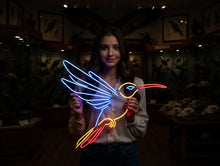 Load image into Gallery viewer, Hummingbird neon sign, Hummingbird neon light, Neon bird-shaped sign, Bird neon signage, Hummingbird-shaped neon light
