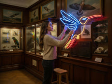 Load image into Gallery viewer, Hummingbird neon sign, Hummingbird neon light, Neon bird-shaped sign, Bird neon signage, Hummingbird-shaped neon light
