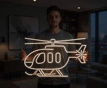 Load image into Gallery viewer, Helicopter Neon Sign, chopper neon sign, flying helicopter neon sign, rotorcraft neon sign
