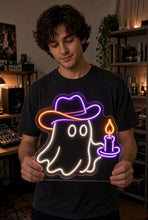 Load image into Gallery viewer, Cute Ghost Neon Sign, Ghost With Candle Neon Sign, Kawaii Ghost Neon Sign
