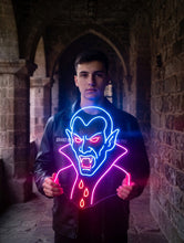 Load image into Gallery viewer, Vampire Fangs Neon Sign, Bloody Teeth Neon Sign, Gothic Horror Mouth Neon Sign
