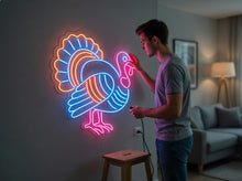Load image into Gallery viewer, Turkey Neon Sign – Thanksgiving Turkey Light for Kitchen, Bar or Holiday Decor
