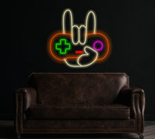 Load image into Gallery viewer, Gaming controller neon sign, Joystick neon light, Gamepad LED light, Game room decor
