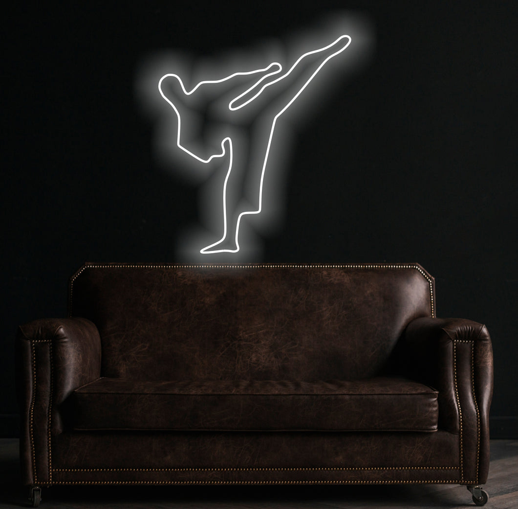 Karate fighter neon sign