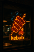 Load image into Gallery viewer, Kebab neon Sign, Neon Doner Sign, Neon Vertical Rotating Shawarma Sign, LED Neon Kebab Sign, Neon Shawarma Sign)
