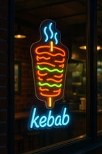 Load image into Gallery viewer, Kebab neon Sign, Neon Doner Sign, Neon Vertical Rotating Shawarma Sign, LED Neon Kebab Sign, Neon Shawarma Sign
