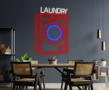 Load image into Gallery viewer, Laundry machine neon sign, Laundry appliance neon sign, Laundry device neon sign, Laundry automaton neon sign, Fabric washer led light
