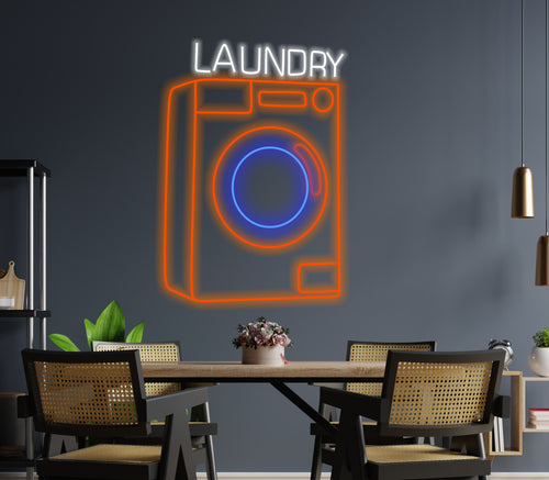 Laundry machine neon sign