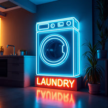 Load image into Gallery viewer, Laundry machine neon sign, Laundry appliance neon sign, Laundry device neon sign, Laundry automaton neon sign, Fabric washer led light
