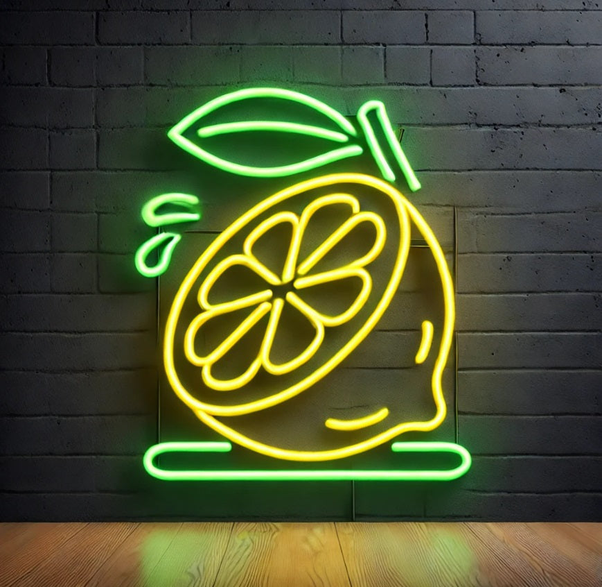 Lemon Neon Sign,Fresh lemon Neon Sign, half a lemon neon sign
