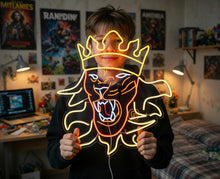 Load image into Gallery viewer, Lion King Neon Sign, Crowned Lion Neon Sign, Royal Lion Head Neon Sign
