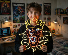Load image into Gallery viewer, Lion King Neon Sign, Crowned Lion Neon Sign, Royal Lion Head Neon Sign
