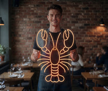 Load image into Gallery viewer, Lobster Neon Sign, red lobster neon sign, seafood lobster neon sign, ocean lobster neon sign

