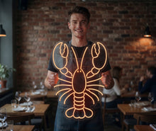 Load image into Gallery viewer, Lobster Neon Sign, red lobster neon sign, seafood lobster neon sign, ocean lobster neon sign
