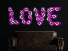 Load image into Gallery viewer, Love neon sign decor, Affordable neon love sign, Handmade love neon art, Unique love neon, Romantic neon sign, Custom neon love sign
