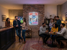 Load image into Gallery viewer, Rugby Player Neon Sign, Running Athlete Neon Sign, Rugger with Ball Neon Sign
