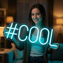 Load image into Gallery viewer, Cool Hash Neon Sign, Cool Hashtag Neon Sign, Hashtag Quote Neon Sign
