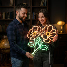 Load image into Gallery viewer, Flower Neon Sign, Bloom Neon Sign, Floral Neon Sign Multicolor
