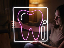 Load image into Gallery viewer, Tooth Dentistry neon sign, Dental Office neon sign, Dentist Tooth Sign neon sign
