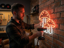 Load image into Gallery viewer, Amanita muscaria neon sign, Fly agaric neon sign, Toadstool cluster neon sign
