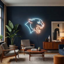 Load image into Gallery viewer, Panther Snarl Neon Sign, Angry feline neon sign, Growling wildcat neon sign
