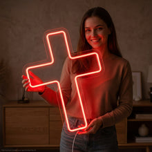 Load image into Gallery viewer, Cross Neon Sign, Cross Symbol Neon Sign, Holy Cross Neon Sign
